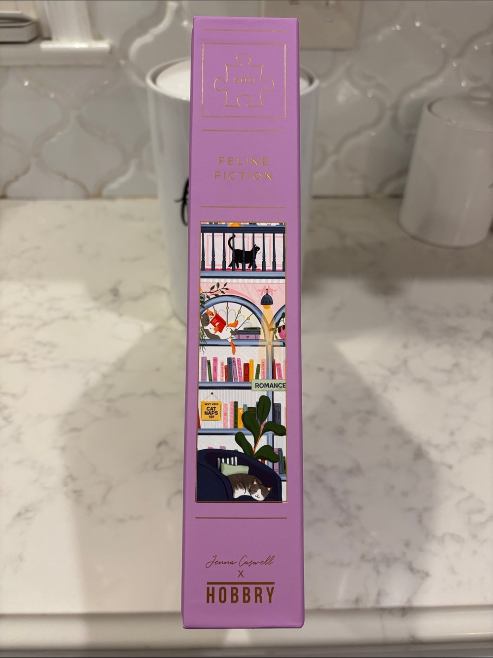 Hobbry Feline Fiction 500 Piece Puzzle - Purple Box - Picture 5 of 6